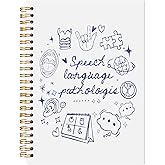 LADOCK Retro Blue Speech Therapy Spiral Notebook, Speech Language Pathologist SLP Gifts, Therapy Journal for Therapists Therapists Counselors Social Workers, Audiologist Journal for Women, 5.5x8.3