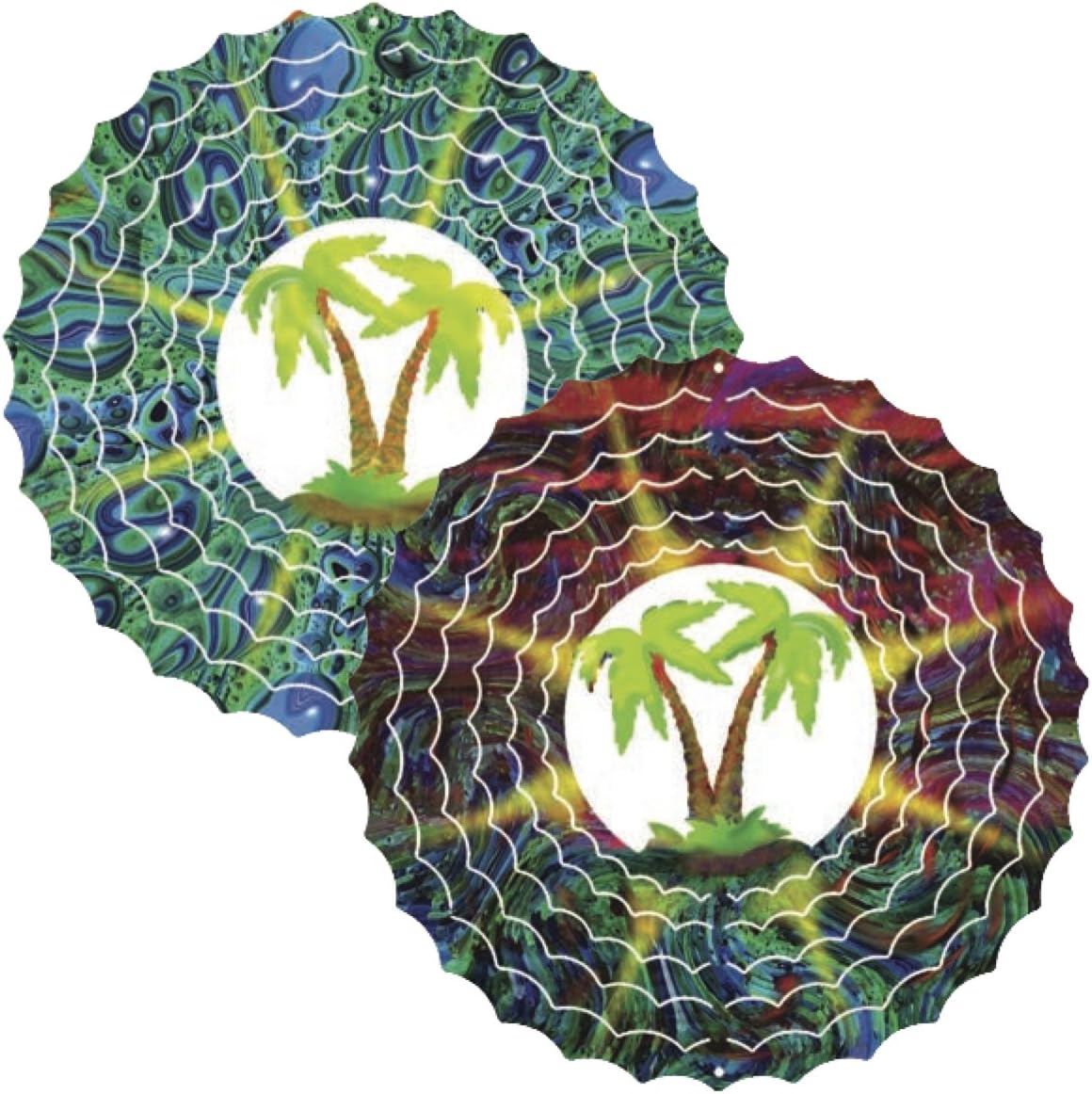 Eycatchers Reflective Palm Trees Wind Spinner 12"
