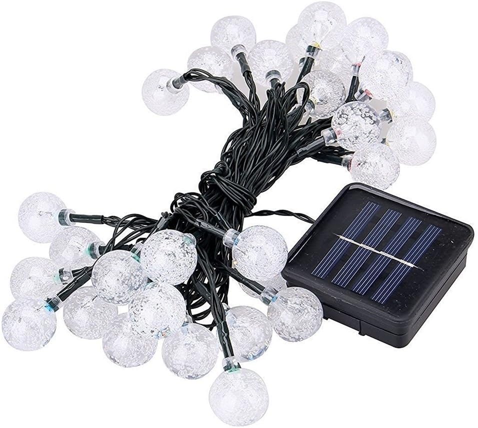 JETSUN Solar String Lights, 17ft 30 LED Waterproof Crystal Ball Decoration Lights for Outdoor and Christmas Tree (Multi-color)