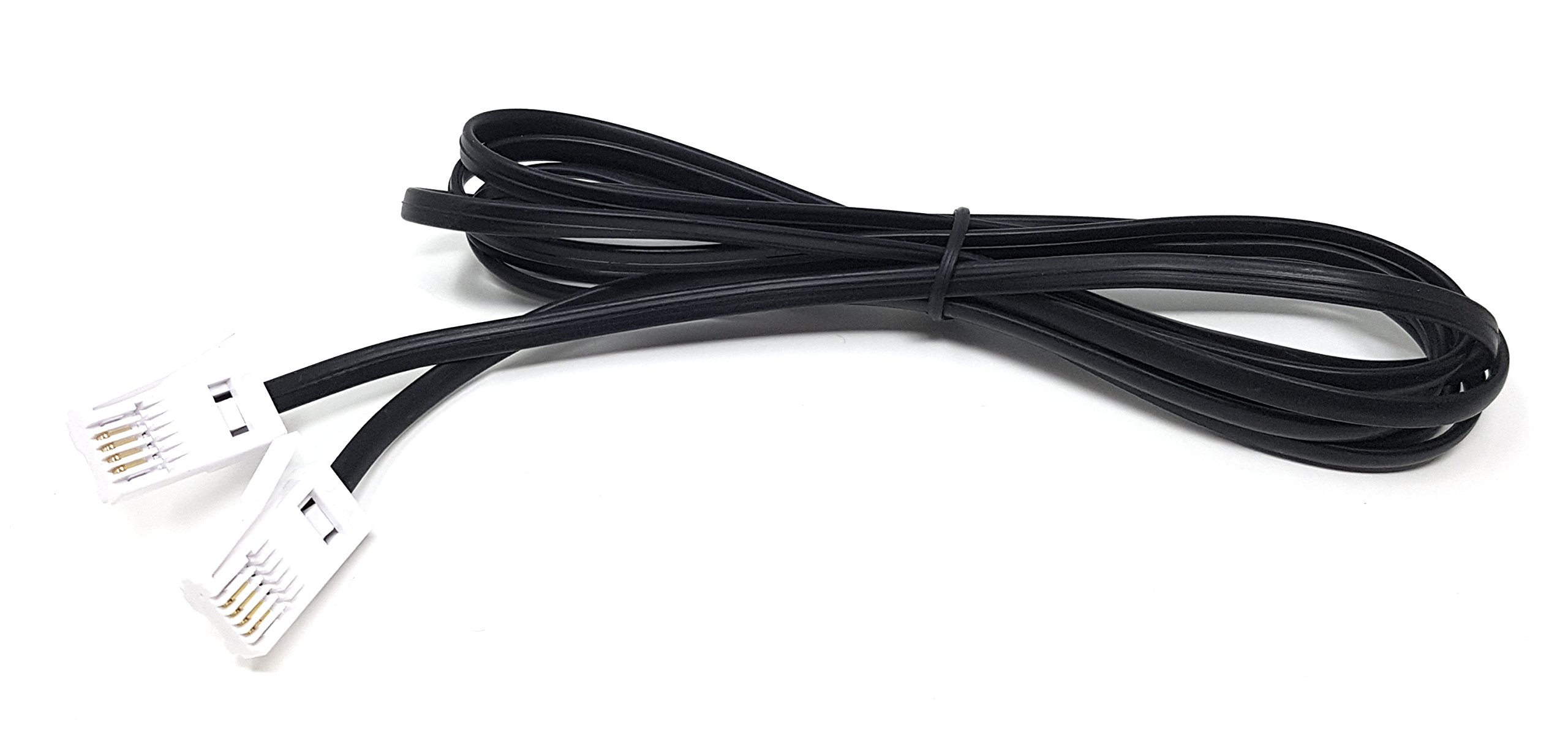 MainCore 2m BT to BT Telephone Cable – 4-Wire 431A Flat Male-to-Male Phone Extension Lead for Landline, Modem, Fax & ADSL Broadband (Black, Available in 1m & 2m)