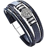 Vancy Utopia Mens Leather Bracelet Multi-Layer Braided Leather Bracelet for Men Gift