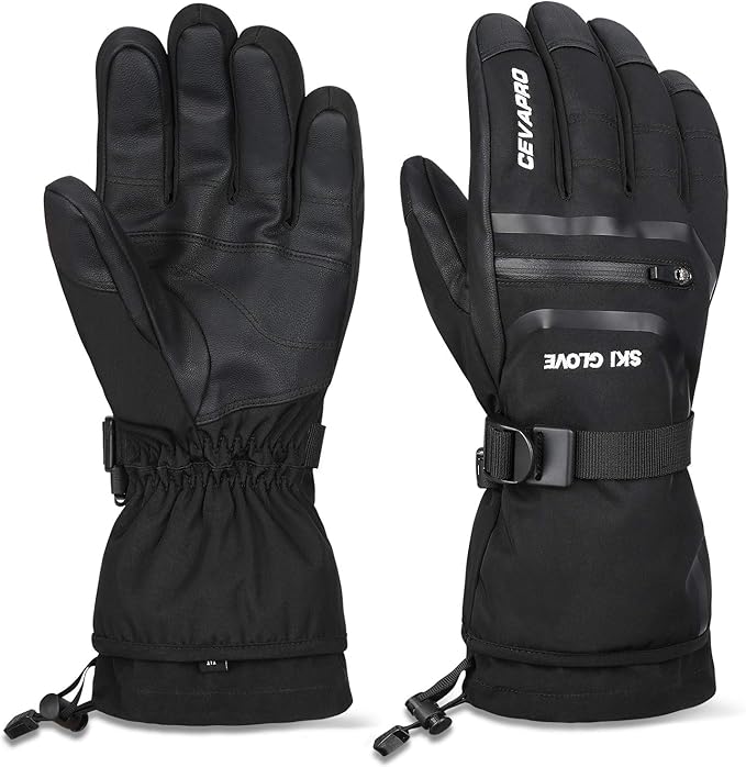 Cevapro 40℉ Waterproof Ski Gloves, Winter Gloves Men Women for