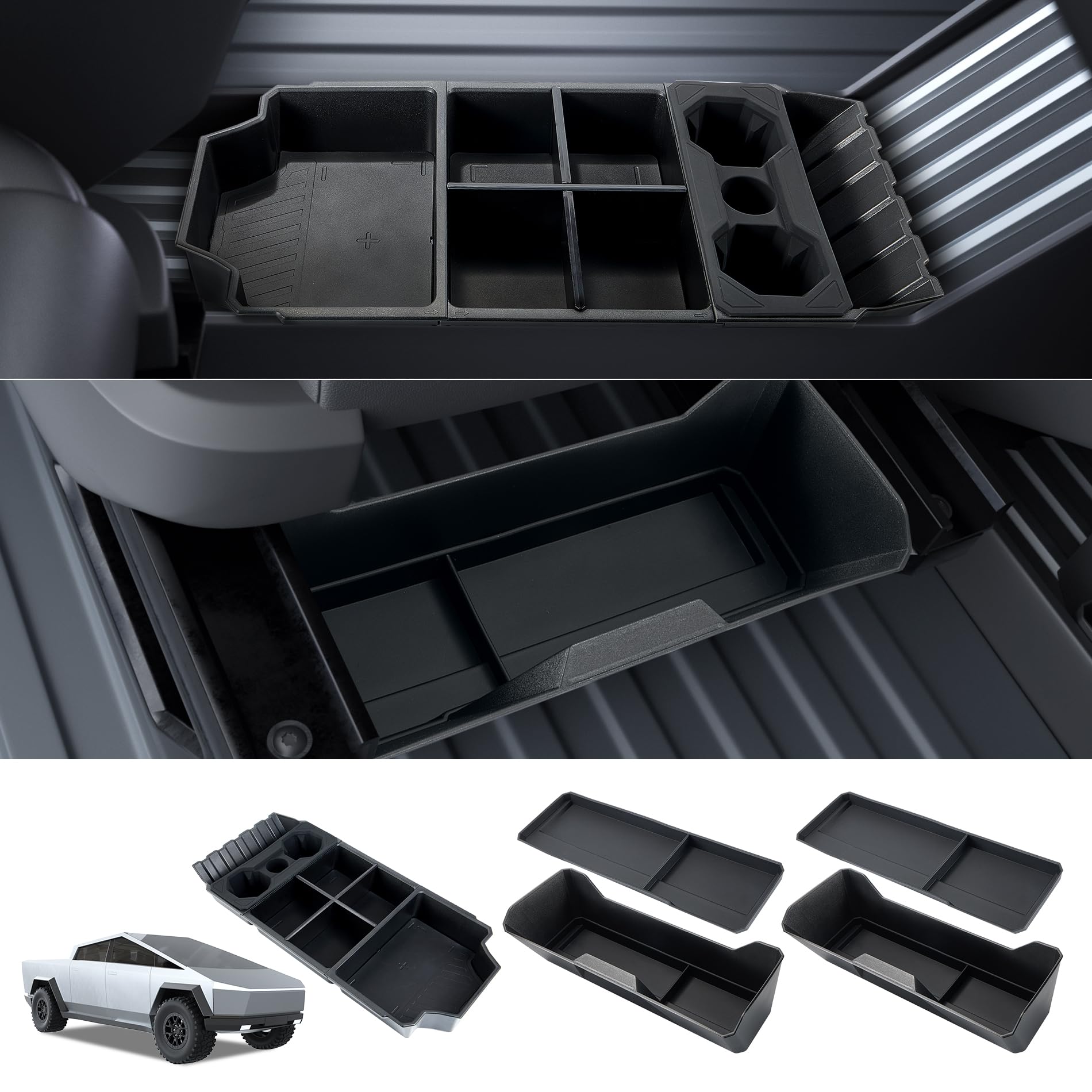 Photo 1 of (see all images) SPEMER 3-in-1 Floor Lower Center Console Organizer Storage and 2PC Front Under Seat Organizer 