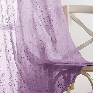 Buy 50 Wx84 L Lilac Purple Nursery Sheer Curtains With All