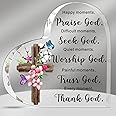 Yulejo Acrylic Christian Gifts for Women Inspirational Gifts with Bible Verse and Prayers Religious Gifts Scripture Gifts for Women Men Friends Keepsake Paperweight (Fresh Style)