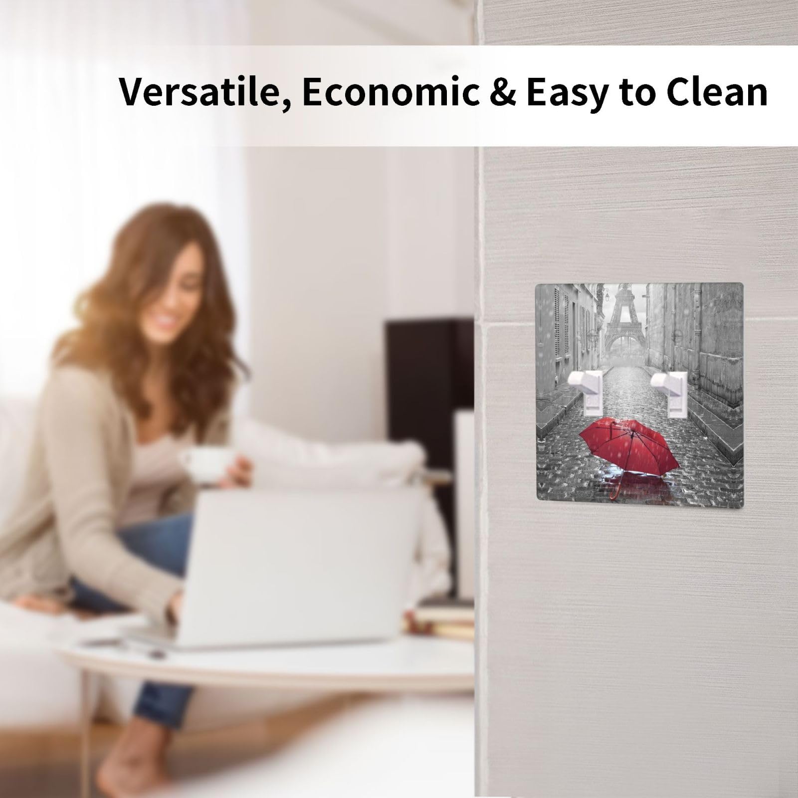 Red Umbrella Paris Tower Double Toggle Light Switch