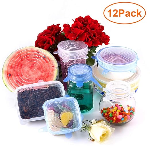 12 PCS Tapas Silicona Elasticas - Tapas de Silicona EláSticas ...