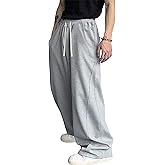 FCOOLYEET Mens Straight Leg Sweatpants Elastic Waist Drawstring Track Pants Loose Baggy Joggers Sweatpants with Pockets