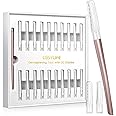 Dermaplaning Tool for Face Exfoliation, with 20 Replaceable Blades, Facial Shaver/Eyebrow Razor, Peach Fuzz Removal Eyebrow Shaper for Women, Easy to Use Dermaplaner Help Exfoliate and Smooth Skin
