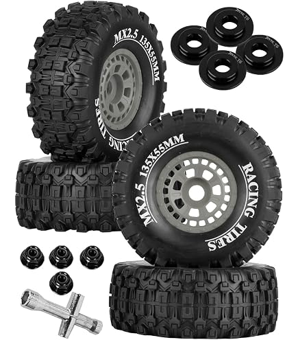 Set De 4 Ruedas RC Con Llantas Hexagonales De 17 Mm – Diámetro 118 Mm, Para Coches Todoterreno 1/8, Neumáticos Súper Suaves