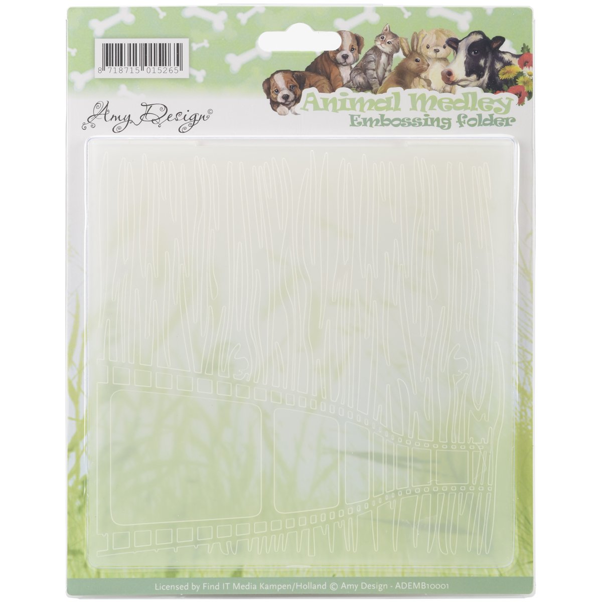 Find It Trading Amy Design Embossing Folder-Animal Medley