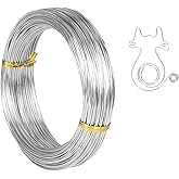 18 Gauge Aluminum Craft Wire, 165 Feet 1mm Bendable Metal Wire for Jewelry Making, Sculpting, Floral Making, Wreath Making, C