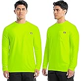 Wrangler Mens Long Sleeve UPF 40 Performance Pocket T-Shirt, 2-Pack