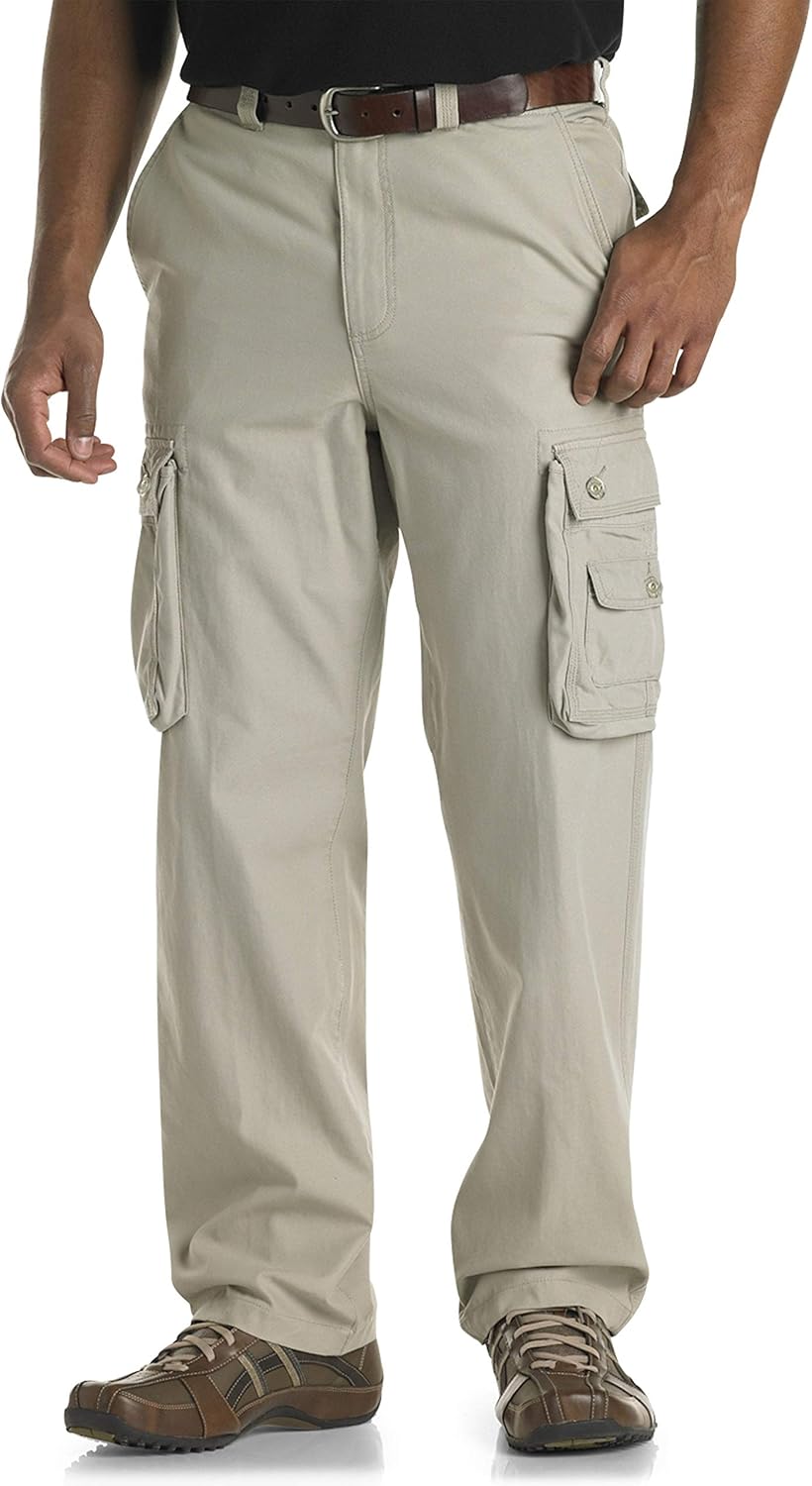 True Nation by DXL Big and Tall Bellowed Cargo Pants, Khaki