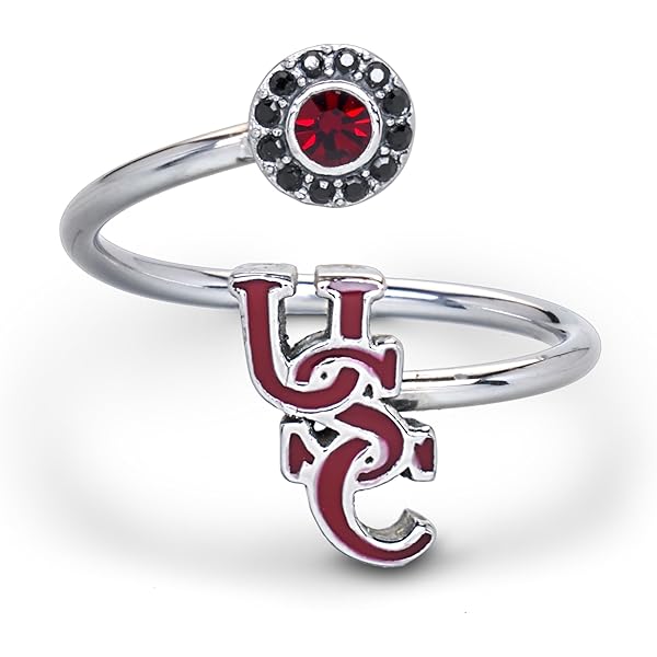 SC Gamecocks Circle Sterling Silver Thin Bangle Bracelet
