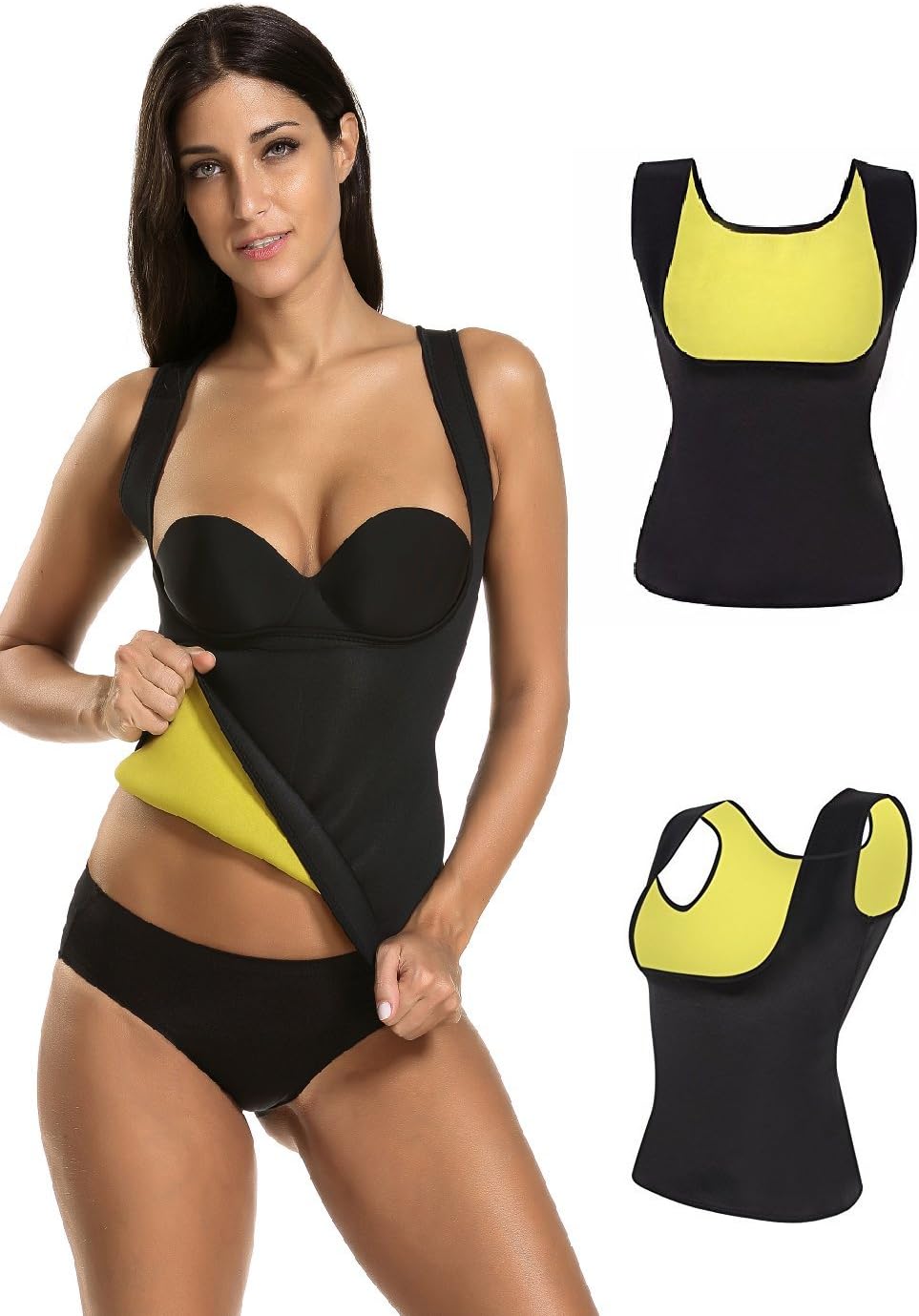 Firecos Slimming Body Shaper for Women Belly Fat Burner Hot Sweat Sauna Vest Tank Top Weight Loss Shapewear No Zipper Black(XXL)