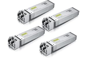 10GTEK 10GBase-SR SFP+ Transceiver, 10G 850nm MMF, up to 300 Meters, Compatible with Ubiquiti UniFi UF-MM-10G, Pack of 4