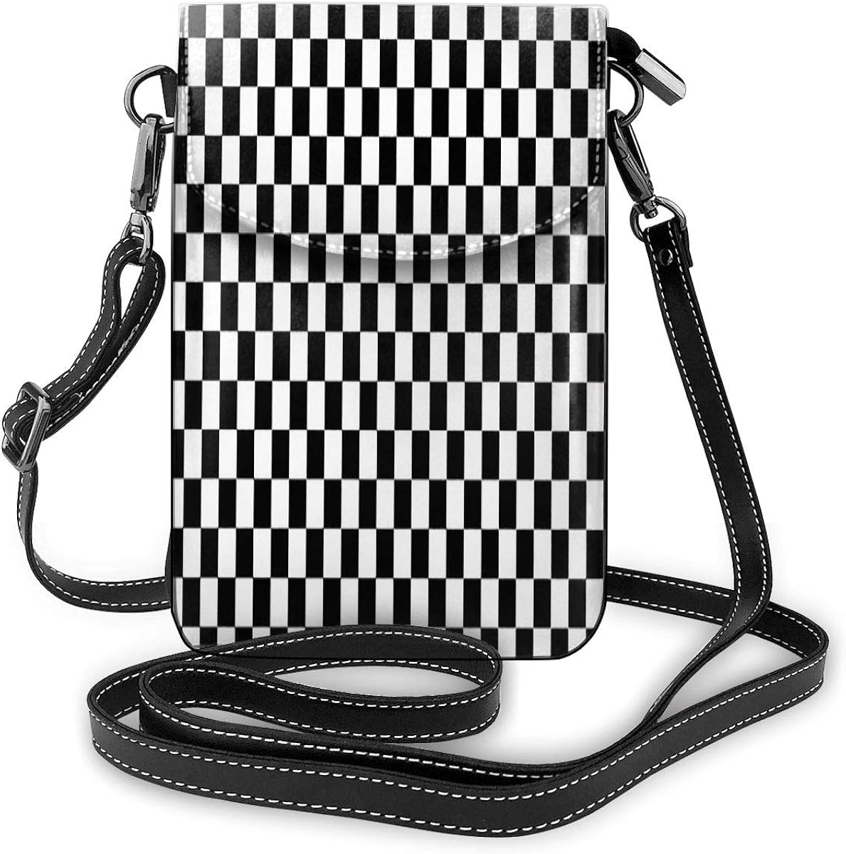 black and white checkered crossbody