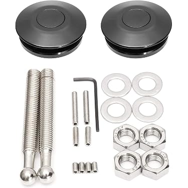 Kit De Bloqueo De Capó Para Jeep Wrangler TJ – Pasadores De Hebilla Metálicos Negros, Par Frontal
