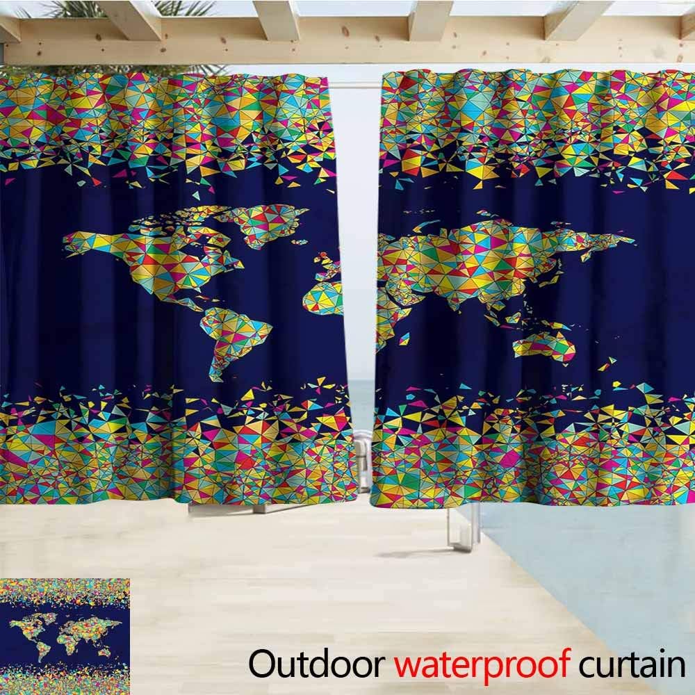 MaryMunger Doorway Curtain Wanderlust Mosaics Tiles Global Simple Stylish Waterproof W55x39L Inches