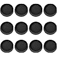 VOCOMO 2X2 Round Rubber Caster Cups, Non Slip Furniture Pads, Anti-Slip Gripper, Anti Skid Furniture Feet, Anti Slide Floor Protector for Bed Couch Table Chair Stoppers - (Black, 12 Pack)