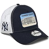 New Era NY New York Yankees 9FORTY Yankee Stadium Patch Snapback Trucker Cap, Adjustable Hat Navy Blue White