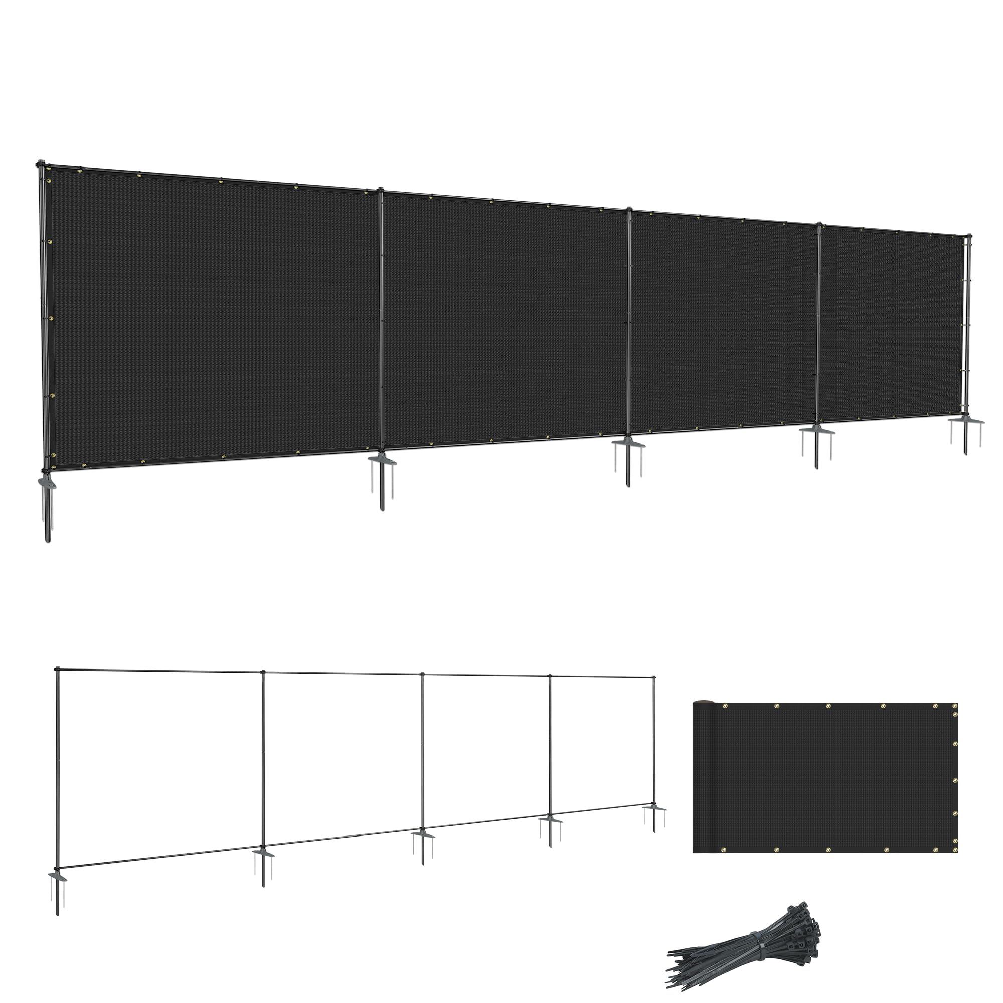 SunnyRoyal 5' x 65' Privacy Fence Screen with Iron