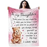 Pertos Daughter Gifts from Mom Dad, Gifts for Daughter, Christmas Valentines Mothers Day Graduation Birthday Gifts for Daughters Girls, to My Daughters Throw Blankets 60" X 50"