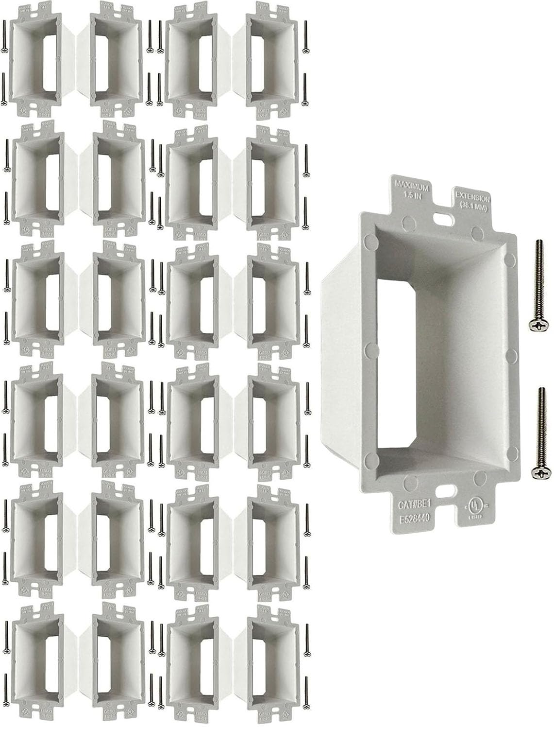 Photo 1 of 12 Pcs Wall Plate Spacer with 24 Pcs 3 Size Extra Long Outlet Screws and a Screwdriver for Loose Outlet Plug Flush Fit Device Leveling Plates Shims Electrical Electrical Boxes Switches Repair