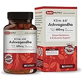 DailyNutra KSM-66 Ashwagandha 600mg Organic Root Extract - High Potency Supplement with 5% Withanolides | Relieves Tiredness, Supports Relaxation, Focus, Energy, & Muscle Growth (90 Capsules)
