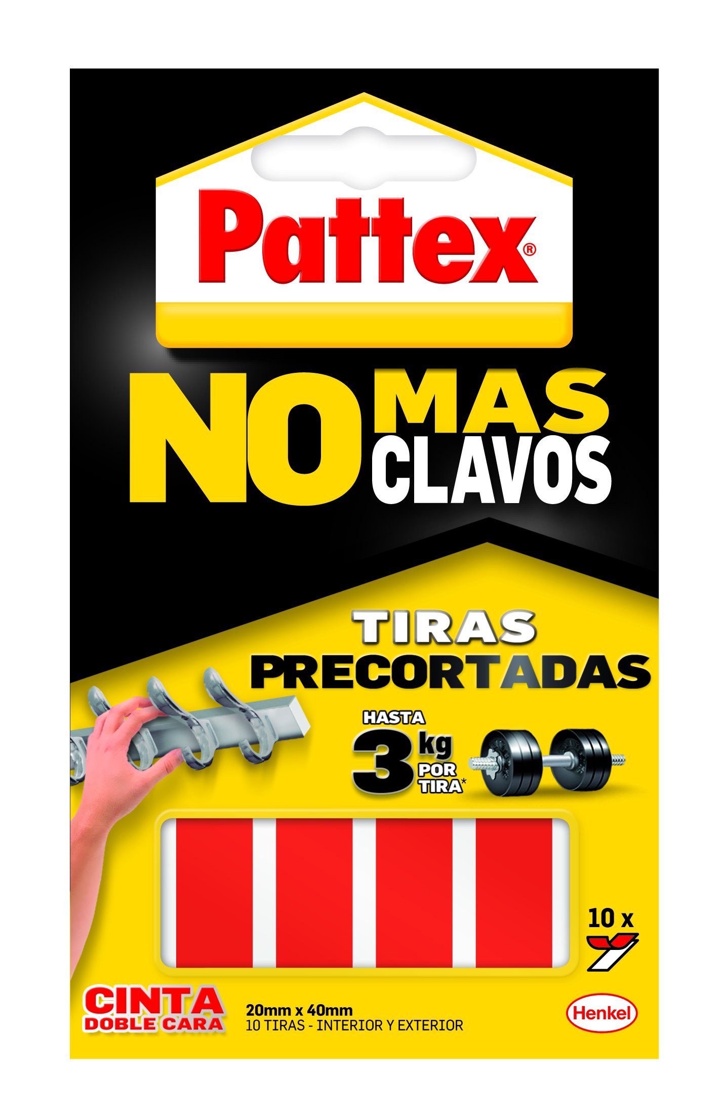 Pattex - 1403702 - Pack of 10 Double-Sided Adhesive Strips
