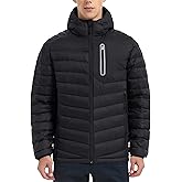 Lesmart Men Down Jacket Puffer Winter Jacket with Hooded Packable Lightweight Windproof Insulated Warm Coat