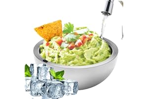 Dip Chiller Bowl - Large 35oz Capacity - Frozen Ice Stainless Steel Party Serving Bowl - Insulated Dip Dish Platter Keeps Sal