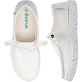 Betrue Lightweight Boat Shoes for Women, Womens Casual Loafers, Womens Slip On Deck Shoes, Breathable Canvas Walking Shoes for Women