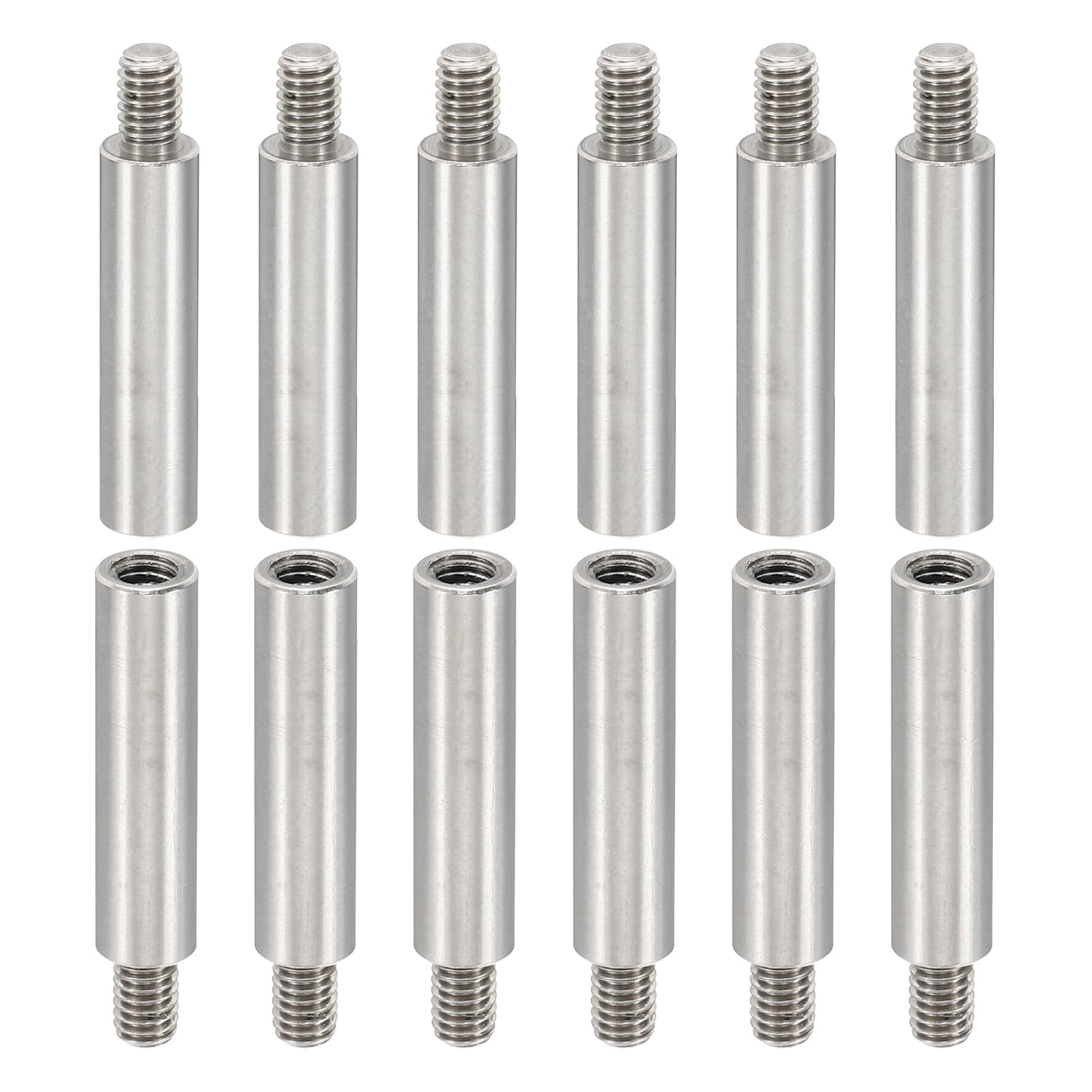 PATIKIL 12pcs M4 Standoffs, M4 25+6mm Spacer Standoffs Steel Threaded Standoffs Screws Kit 4mm ID 6mm OD Metric Male Female Thread Adapters for Circuit Board PCB RC Drones Motherboard