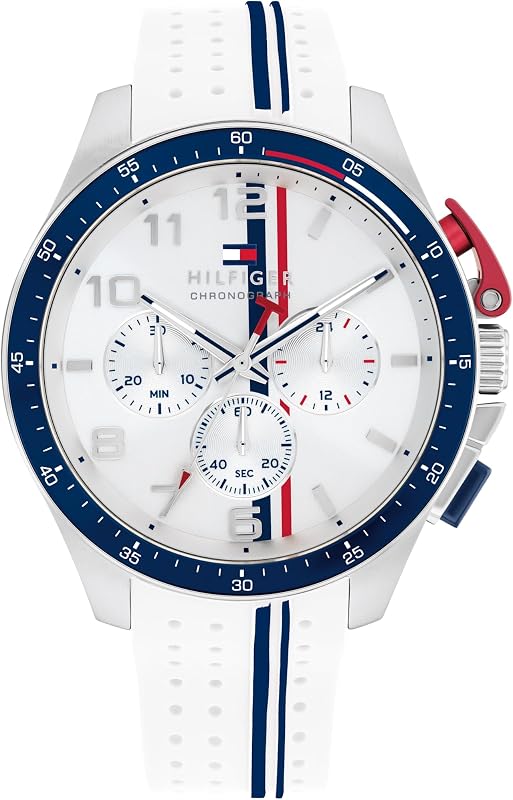 Orologio con Cronografo al Quarzoda Uomo con Cinturino in Silicone Bianco - 1792167