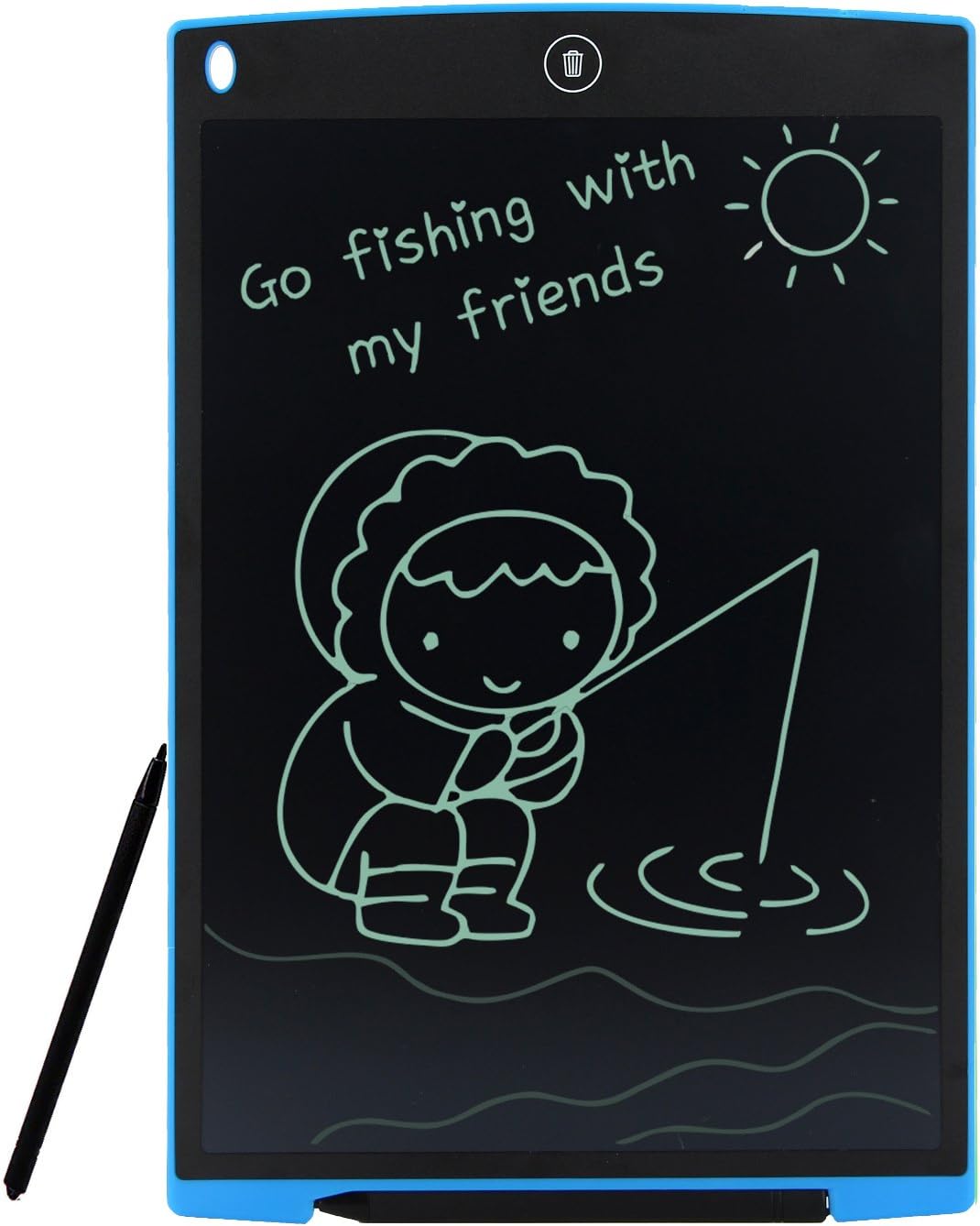 HUIXIANG LCD Writing Tablet 12 Inch Erasable Electronic Drawing Board Digital Paperless Doodle Pad with Stylus Gift for School Student Kids Birthday Present for Friends and Speech Difficulties （Blue）