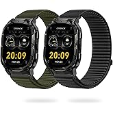 LYSANDRA 2 Pack 22mm Sport Nylon Bands Compatible with Carbinox Blaze S Watch Bands, Stretchy Loop Woven Braided Soft Strap Compatible for X-Ranger, Vortex, Vesta Smart Watch