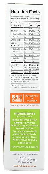 SWERVE SWEETS BROWNIE BAKING MIX – KETO DIET FRIENDLY, LOW CARB, GLUTEN FREE, EASY TO MAKE AND JUST 5G NET CARBS, 12 OZ (PACK OF 2)