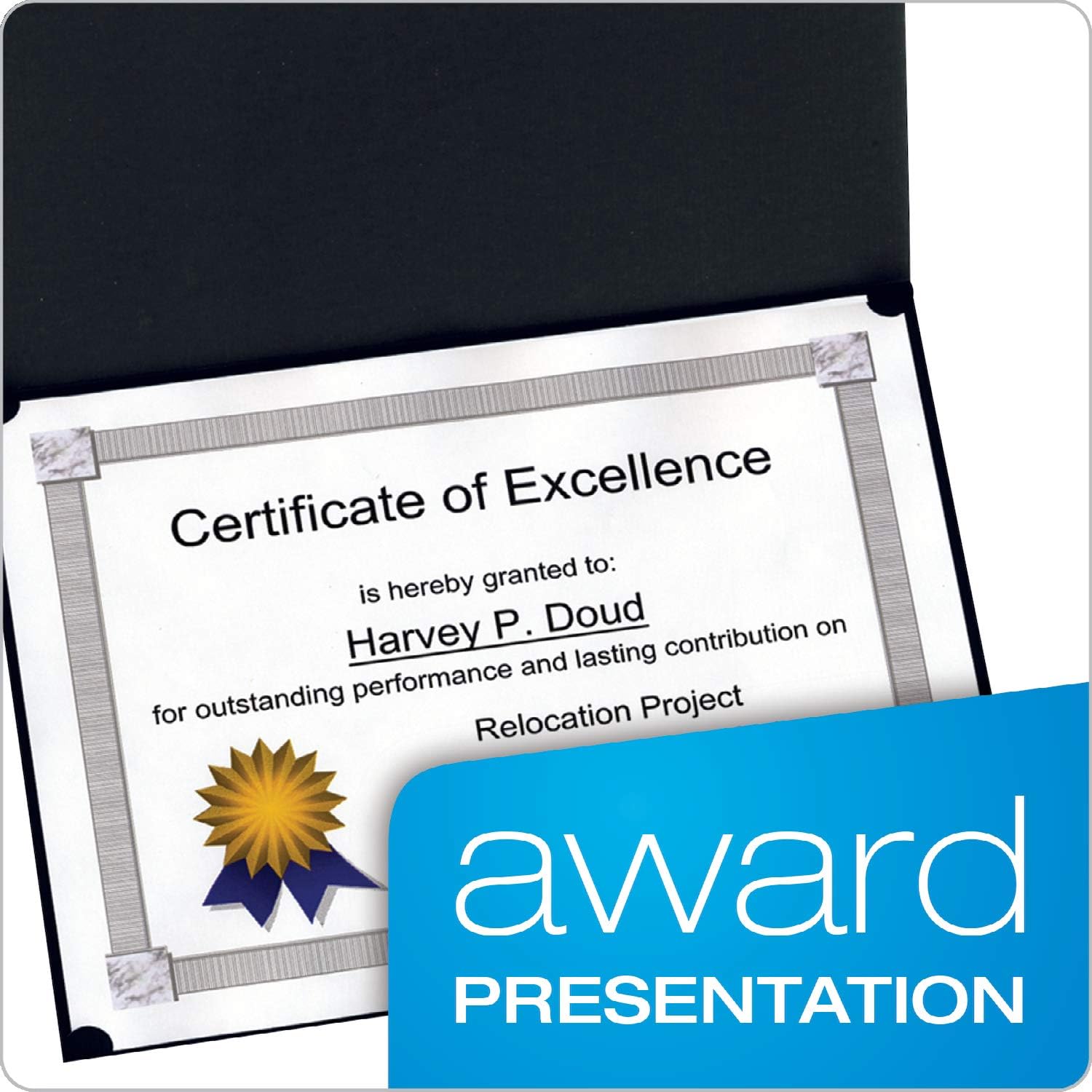 Oxford Certificate Holders, Black, Letter Size, 25 Per Pack (299550) : Office Products
