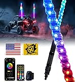 Xprite 2PC 5FT Spiral RGB LED Whip Light with