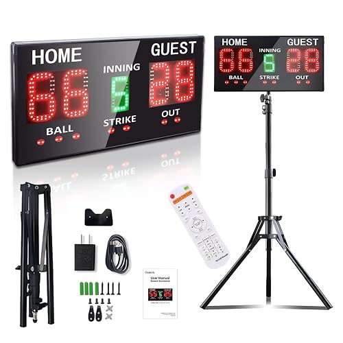 Ousmile Outdoor Baseball/Softball Scoreboard with Stand, Wireless ...