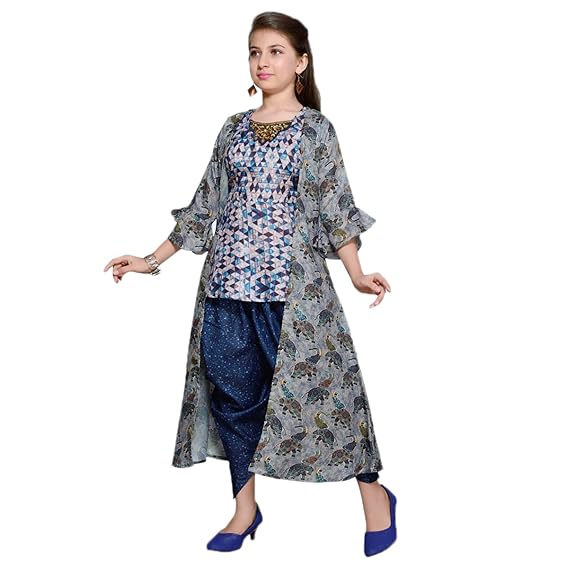 dhoti dress with jacket for baby girl