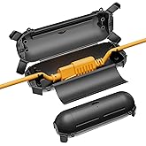 iwillink 2 Pack Outdoor Extension Cord Cover Waterproof - Weatherproof Electrical Connection Box for Outdoor Outlet, Plug, Socket, Christmas Holiday Decoration, Power Tool, Black