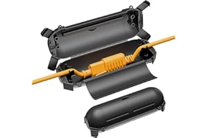 iwillink 2 Pack Outdoor Extension Cord Cover Waterproof - Weatherproof Electrical Connection Box for Outdoor Outlet, Plug, Socket, Christmas Holiday Decoration, Power Tool, Black