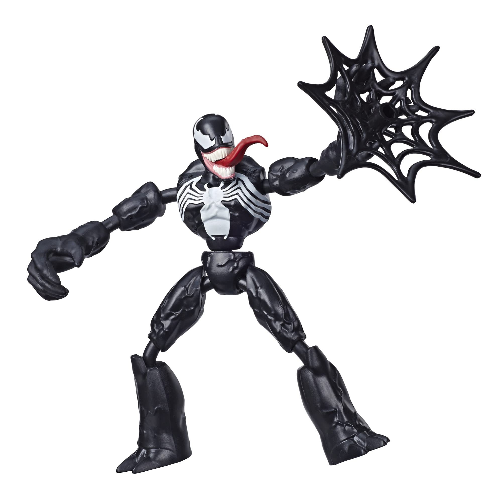 Marvel Spider-Man Bend and Flex Venom Action Figure Toy, 30 cm Flexible Figure, Includes Web Accessory, for Children Aged 6 and up