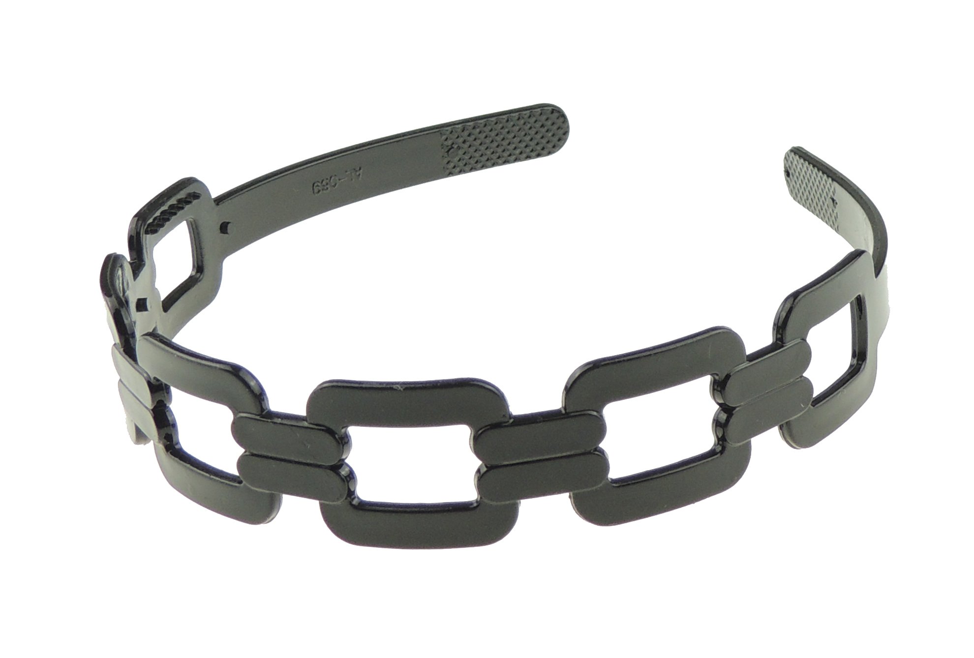 GIRLS SMALL HEAD LADIES School Uniform Work Gym Yoga Birthday Party Hair Accessories Plain Plastic Wide Chain Links Square Stencil Short Long Hair Headband Alice Band Hairband Black