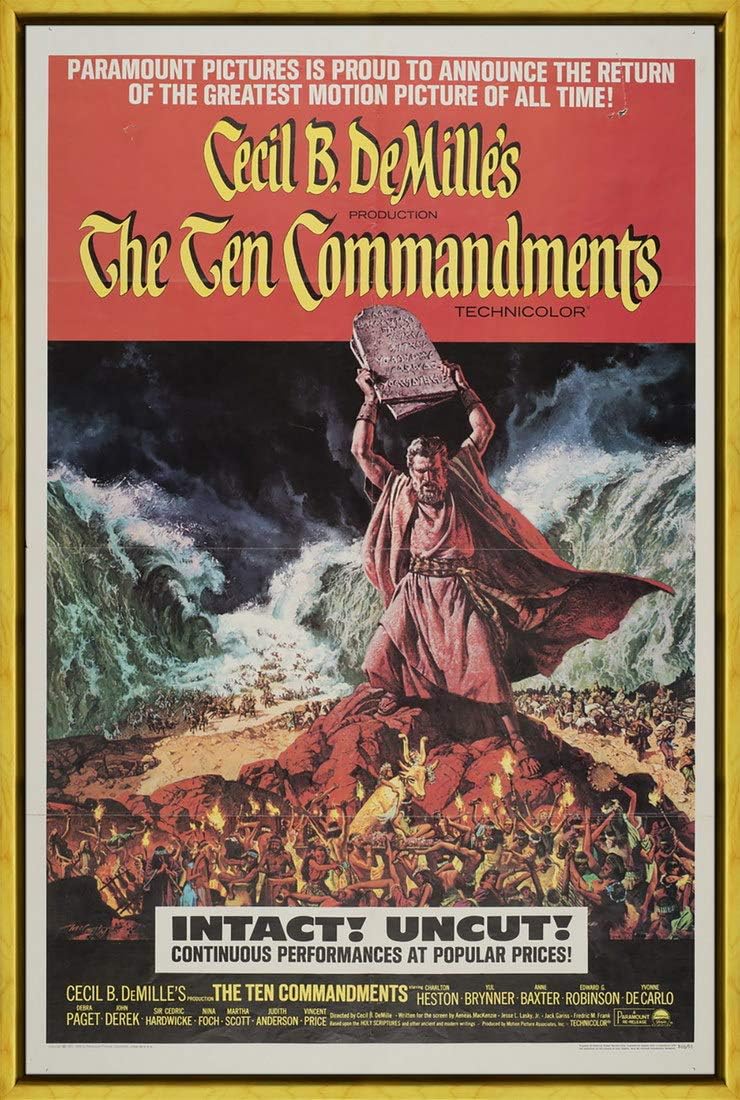 Berkin Arts Framed Movie Poster Giclee Print On Canvas-Film Poster Reproduction Wall Decor(The Ten Commandments 2) #XLK