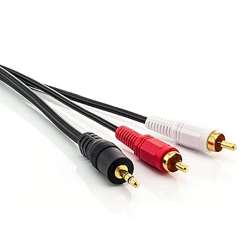 Saxonia 5m Cable Audio Estéreo HQ Stereo Adaptor de Jack 3,5mm Macho a 2