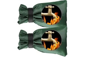 Wohohoho Outdoor Faucet Cover for Winter Freeze Protection 10'' x 8'', 2 Packs Green Thickened Wohohoho Frost Free Outdoor Fa